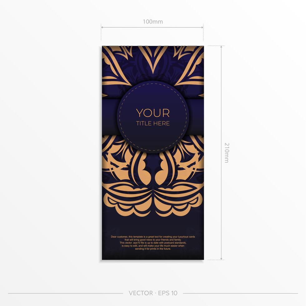 A business card with an ornate design vector