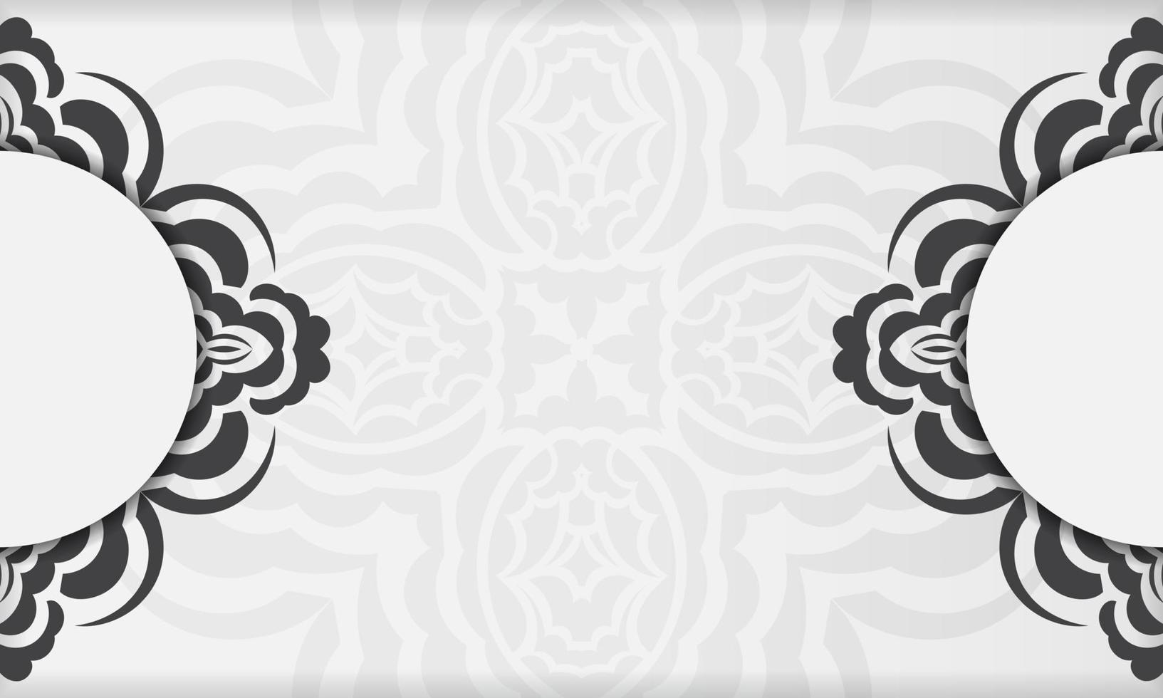 fondo blanco magníficos patrones de mandala vectorial con adornos antiguos y lugar para el texto. diseño de tarjeta de invitación con adorno de mandala. vector