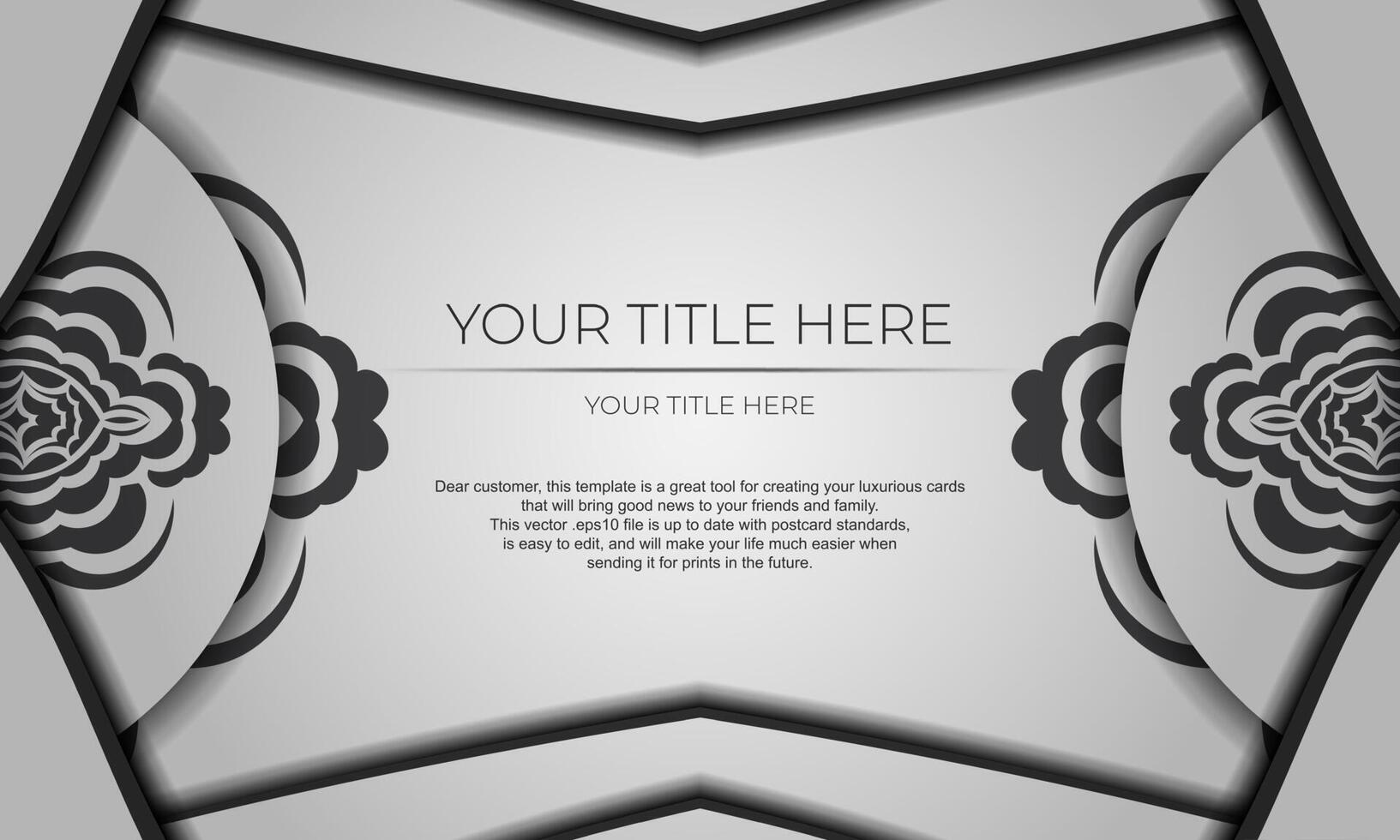 A black and white floral background with a place for your text vector