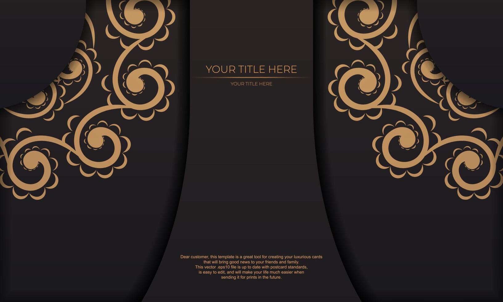 Luxury black and gold background with ornate design vector