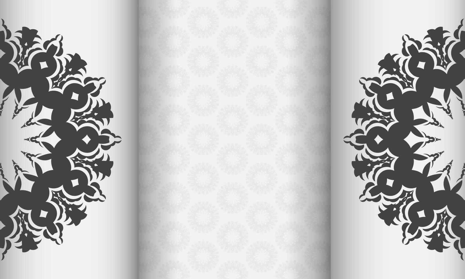 Vector design of invitation card with luxury ornament. White banner with greek luxury ornaments for your design.