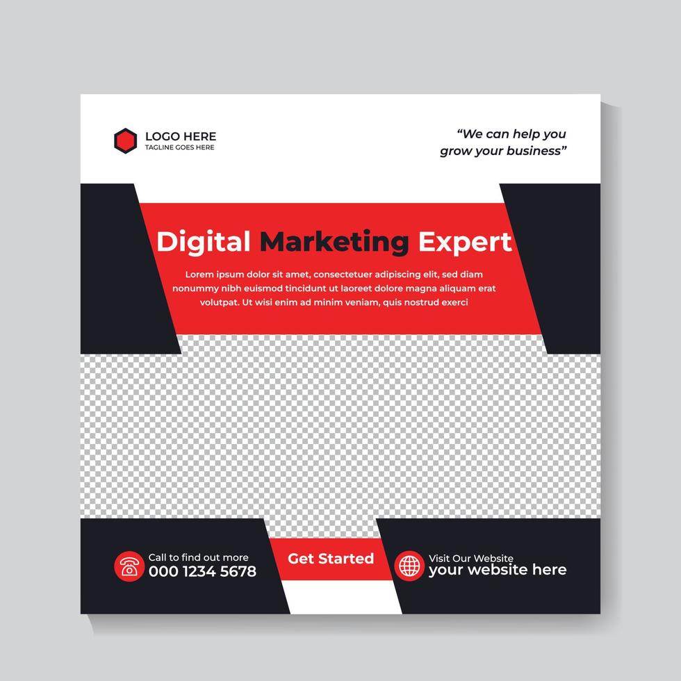 Digital marketing and corporate social media post template or Web banner Free Vector