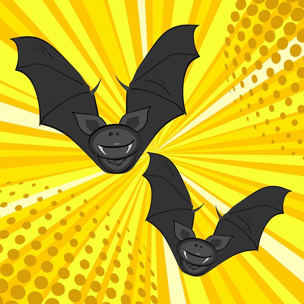 comic book style background, pop art. Vector banner bats. halloween - style background . easy to edit