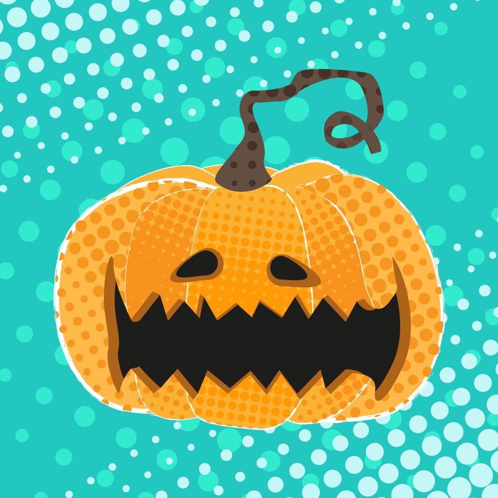 comic book style background, pop art. Vector pumpkin banner. halloween - style background . easy to edit