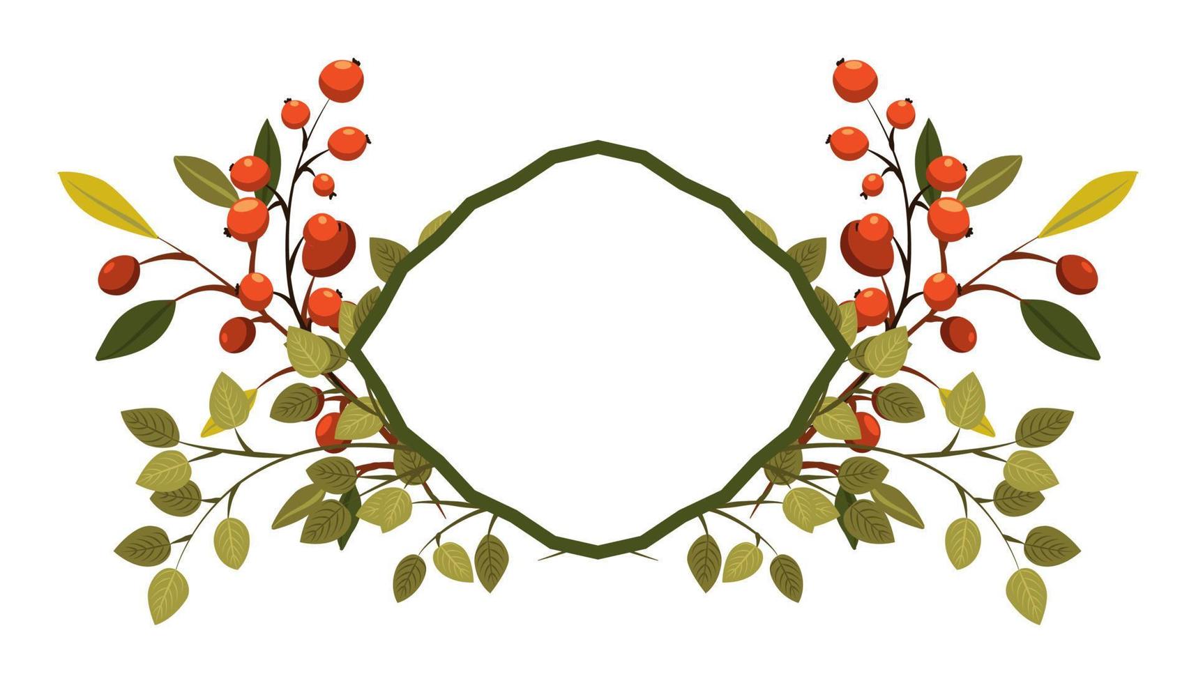 Seamless pattern background vector illustration of branches with leaves and berries for decoration