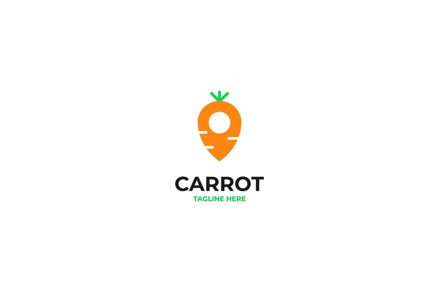 Carrot location pin logo design vector illustration idea