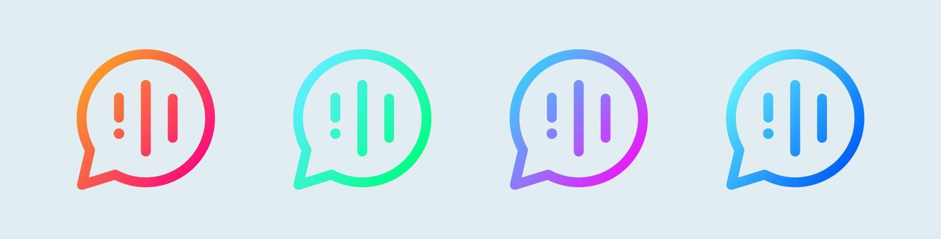 Voice line icon in gradient colors. Sound wave signs vector illustration.