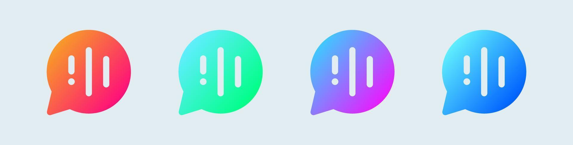 Voice solid icon in gradient colors. Sound wave signs vector illustration.