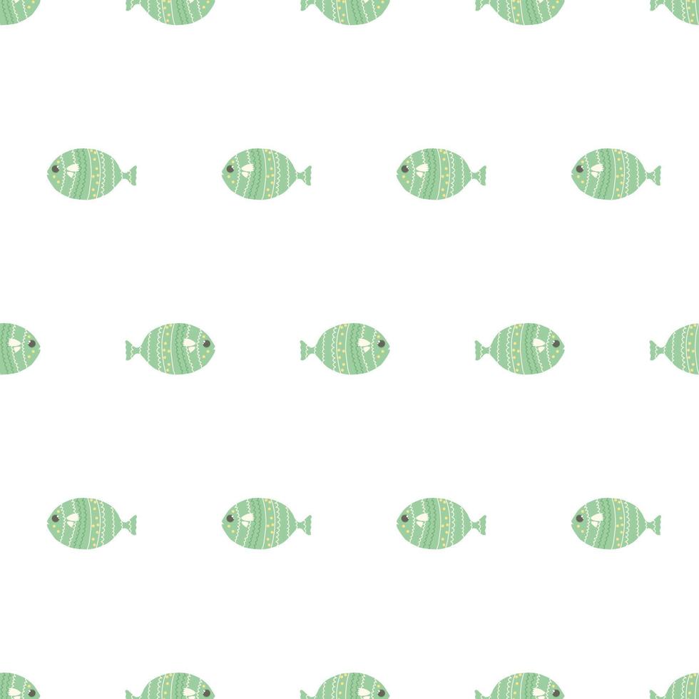 Cute illustrated pattern with fish, octopus, algae, shells. Hand-drawn fish on a pattern for textiles, children's clothing, wallpaper, wrapping paper, smartphone cases. vector