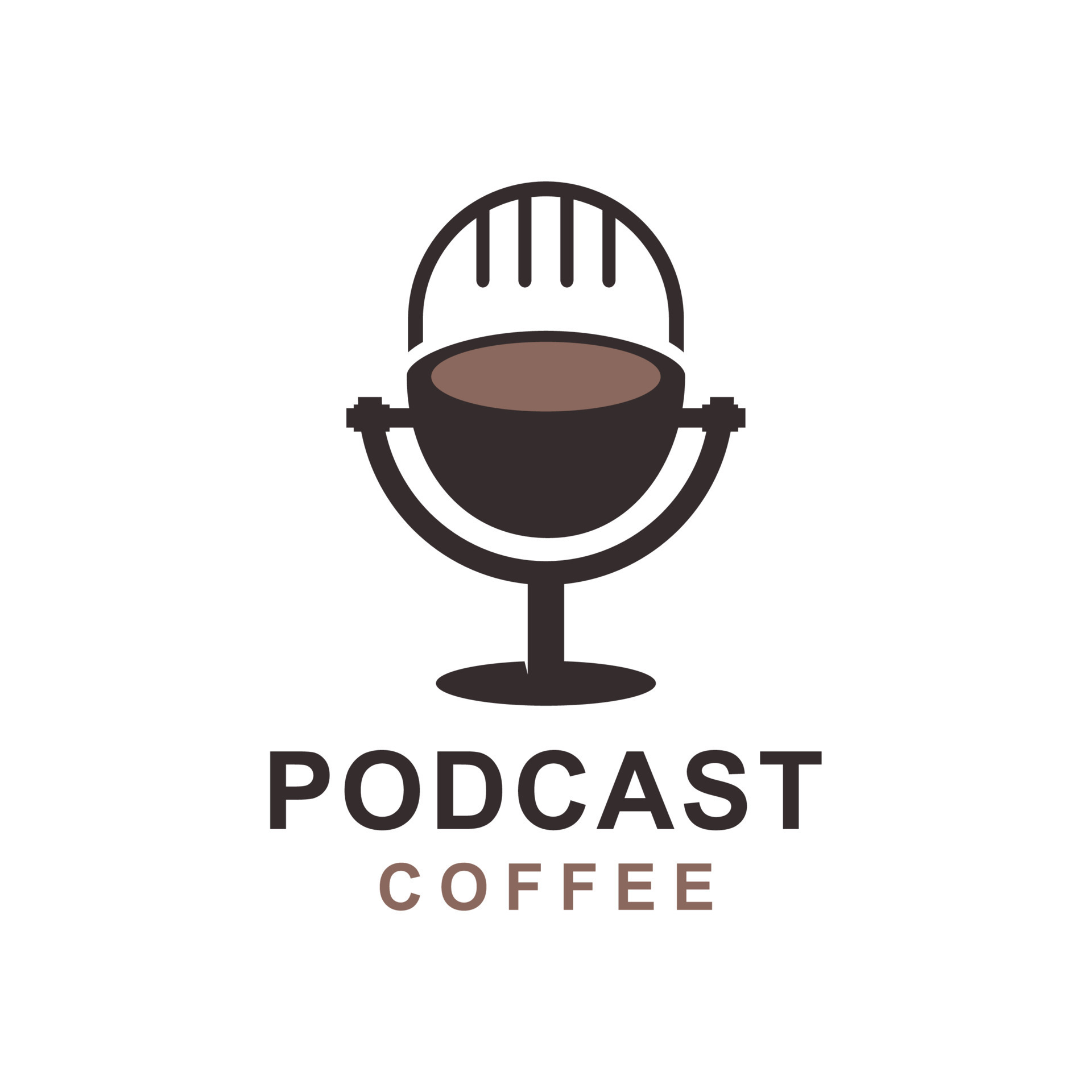 coffee podcast logo 11114045 Vector Art at Vecteezy