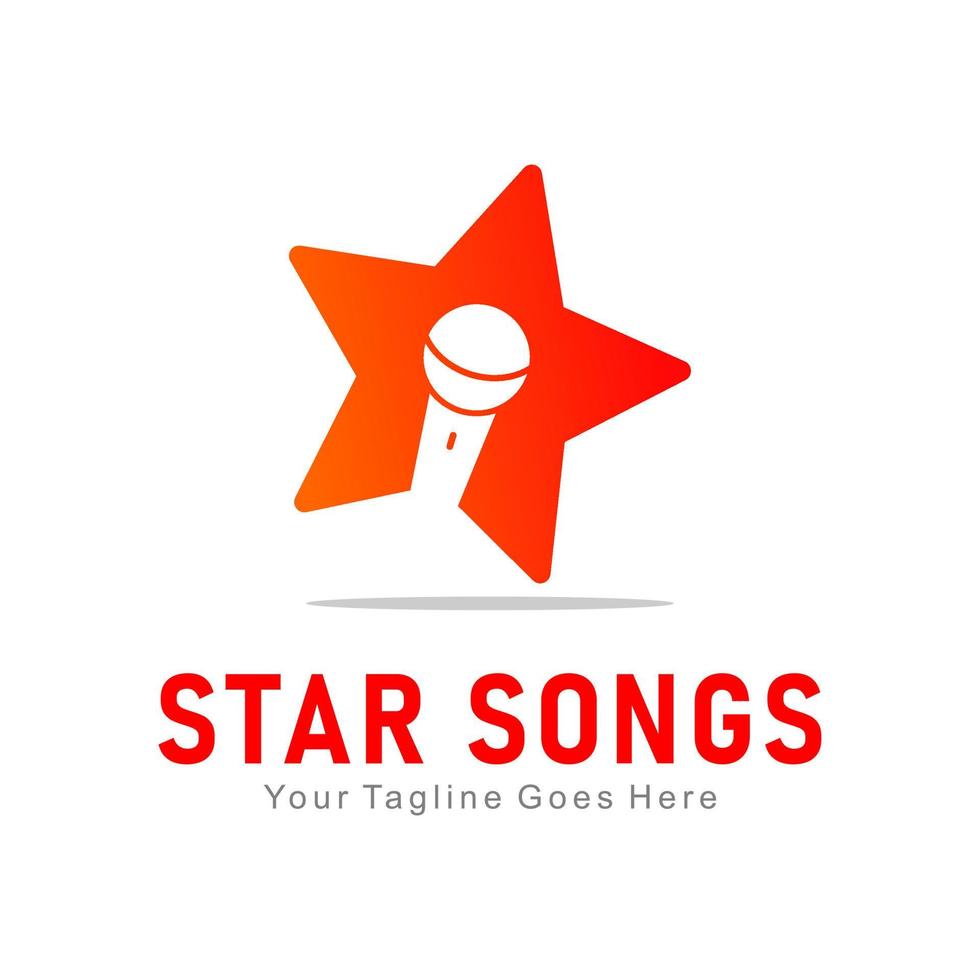 logotipo de canciones de estrellas vector