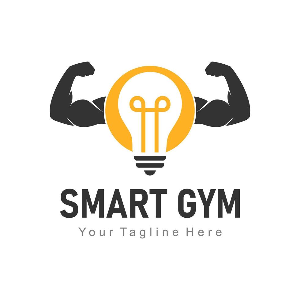 logotipo de gimnasio inteligente vector