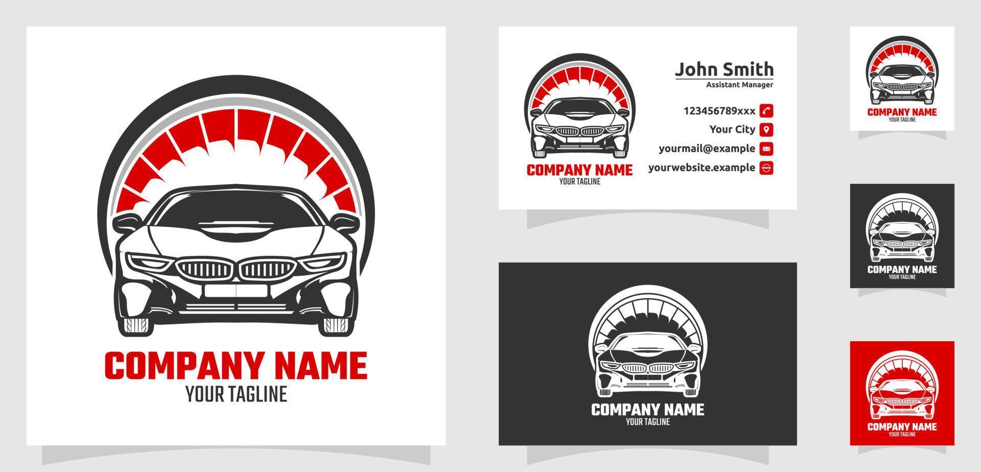 Car service logo template Automotive repair, Car silhouette and rpm, auto modification vector