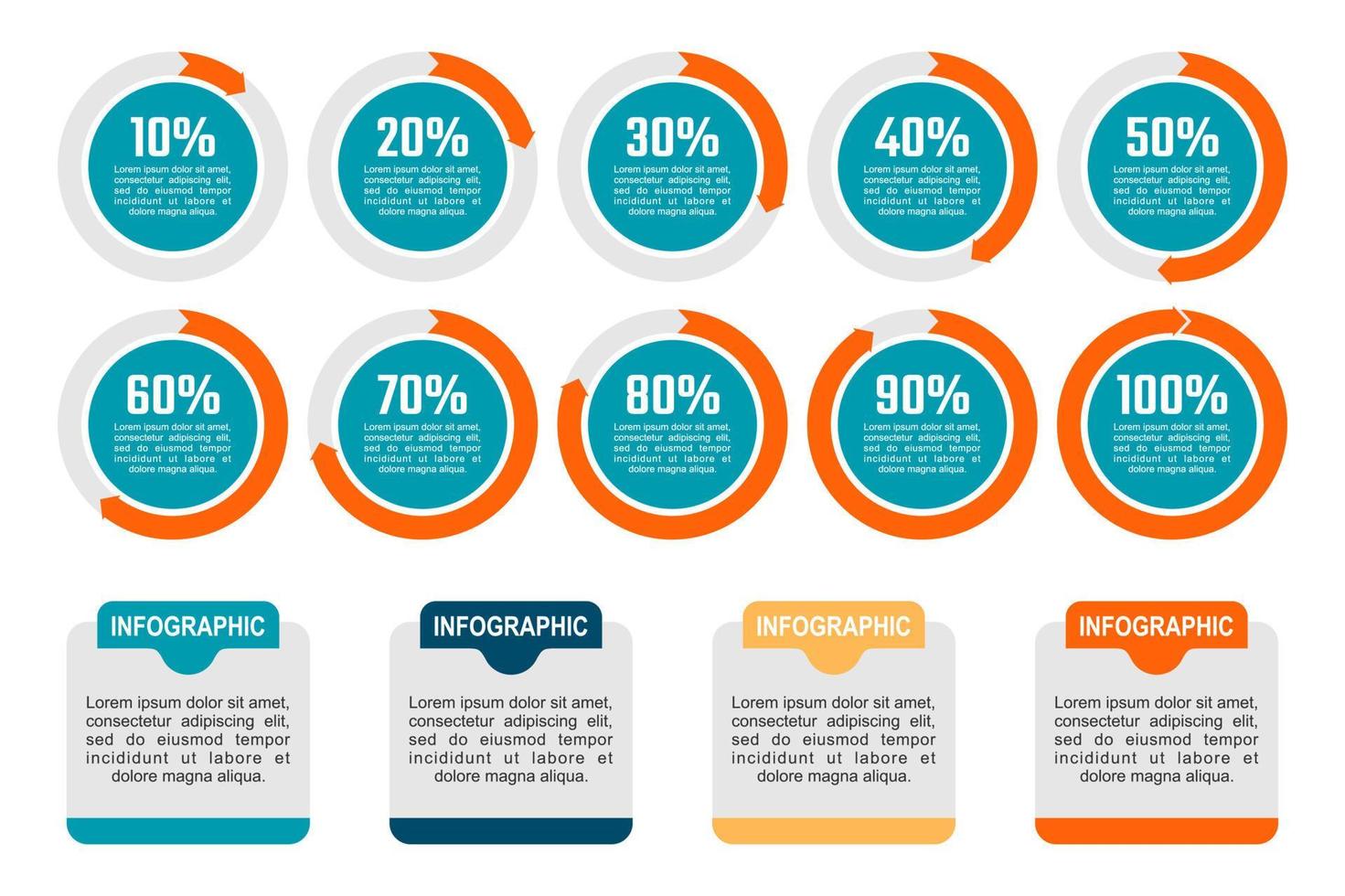 conjunto de gráficos de elementos para infografías gráficos diagramas gráfico indicador de precentación empresarial vector