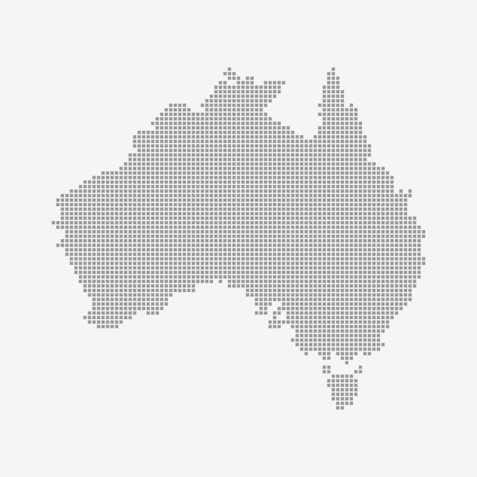 mapa de australia hecho de patrón de puntos mapa de australia de semitonos vector