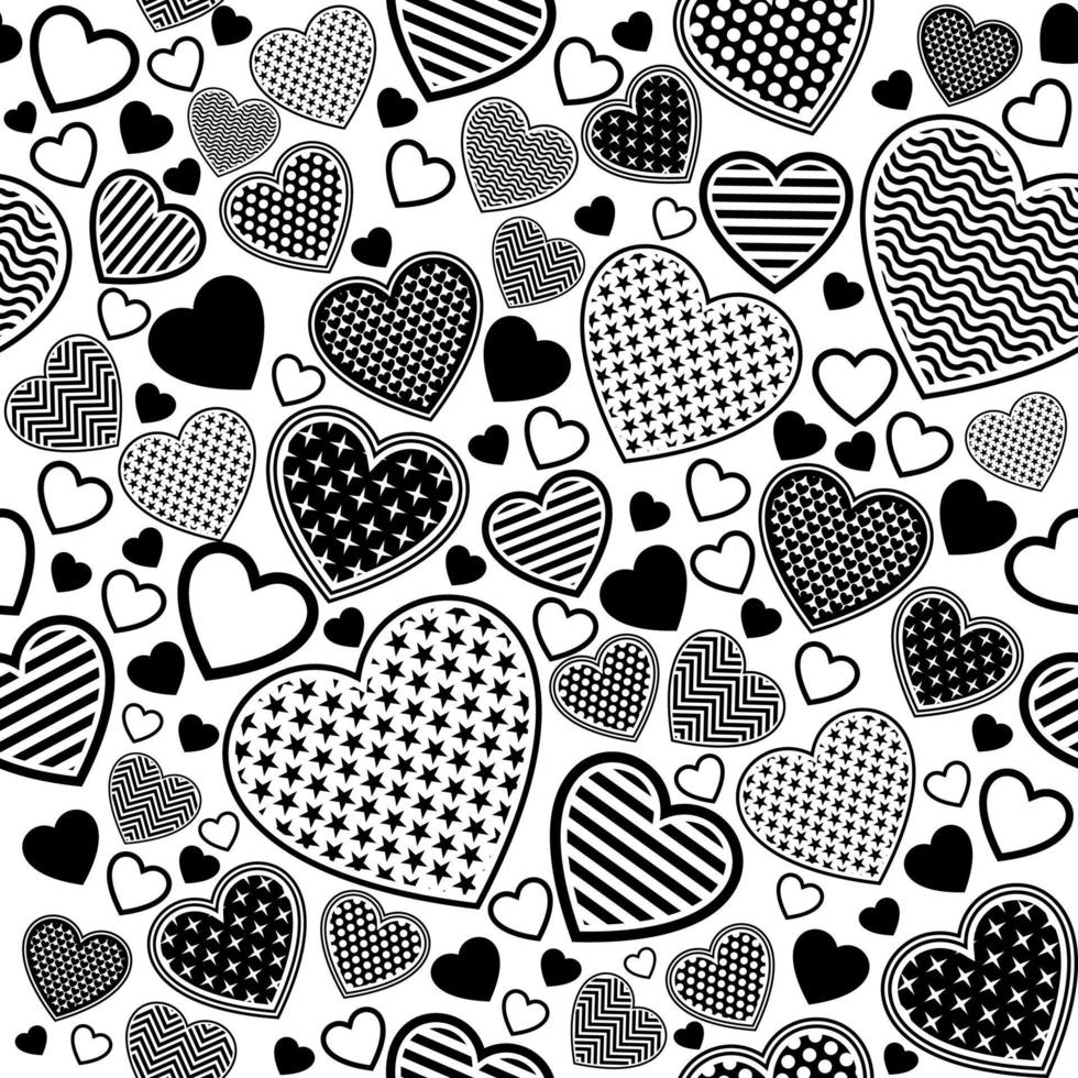 Love heart seamless vector pattern design