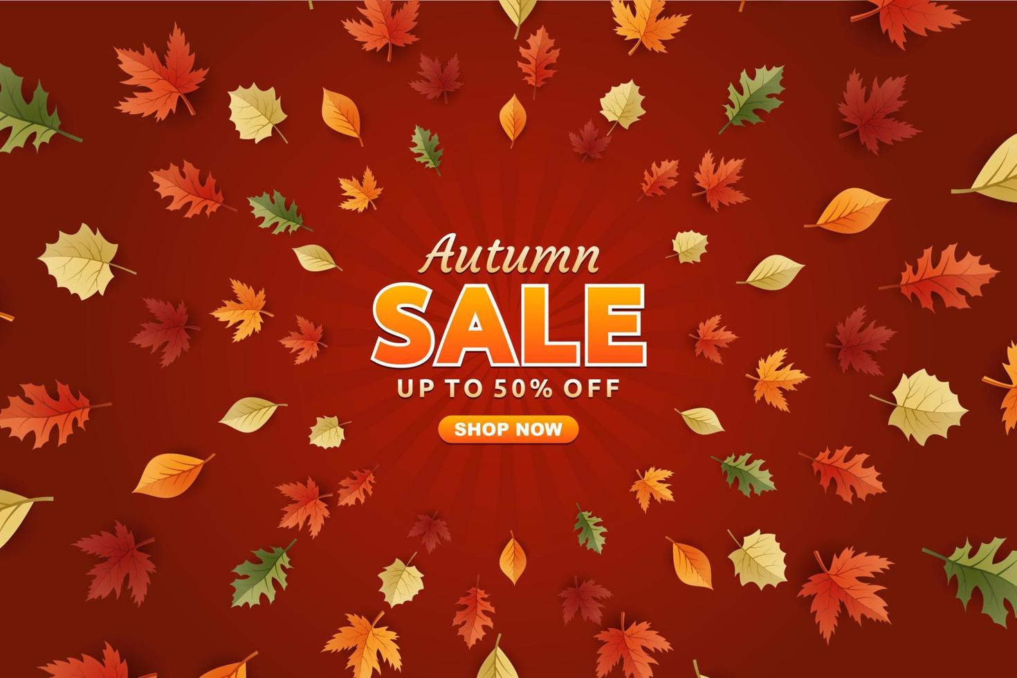 Autumn Sale Banner Vector illustration. happy autumn, thanksgiving background with lots of leave