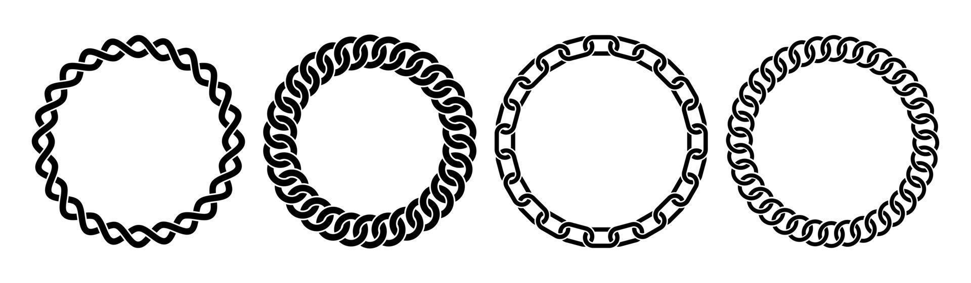 Chain round texture frame circle border chains vector