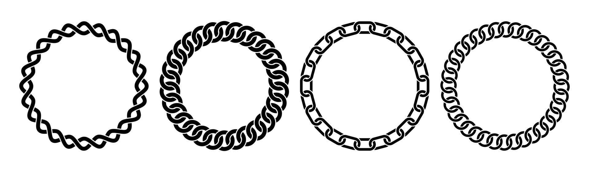 Chain round texture frame circle border chains vector