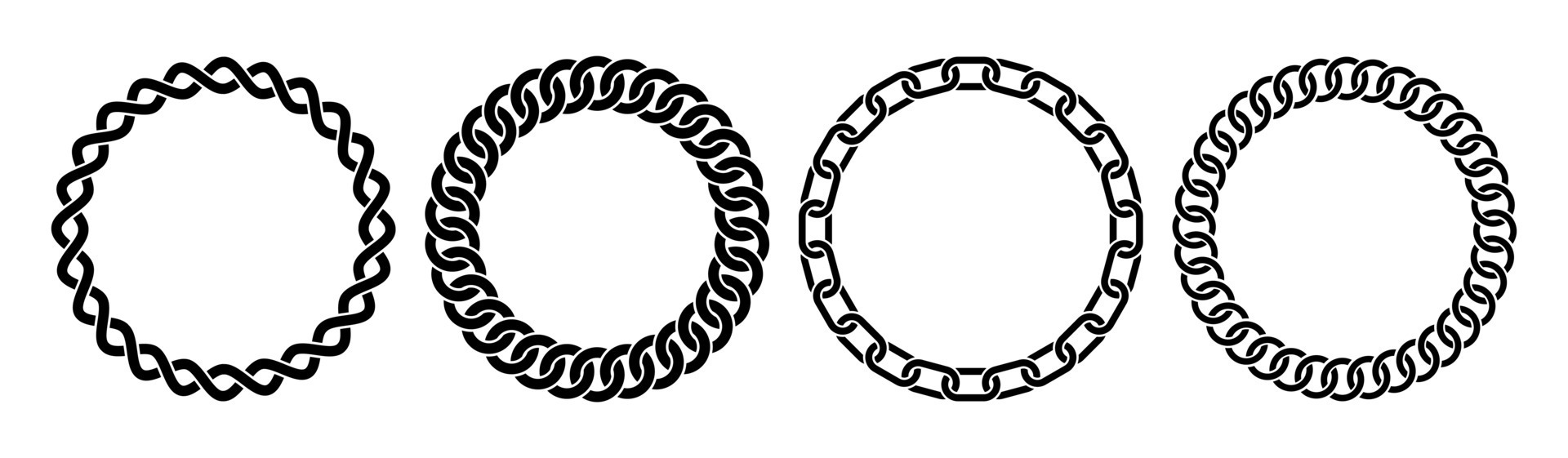 Chain round texture frame circle border chains 11114152 Vector Art at