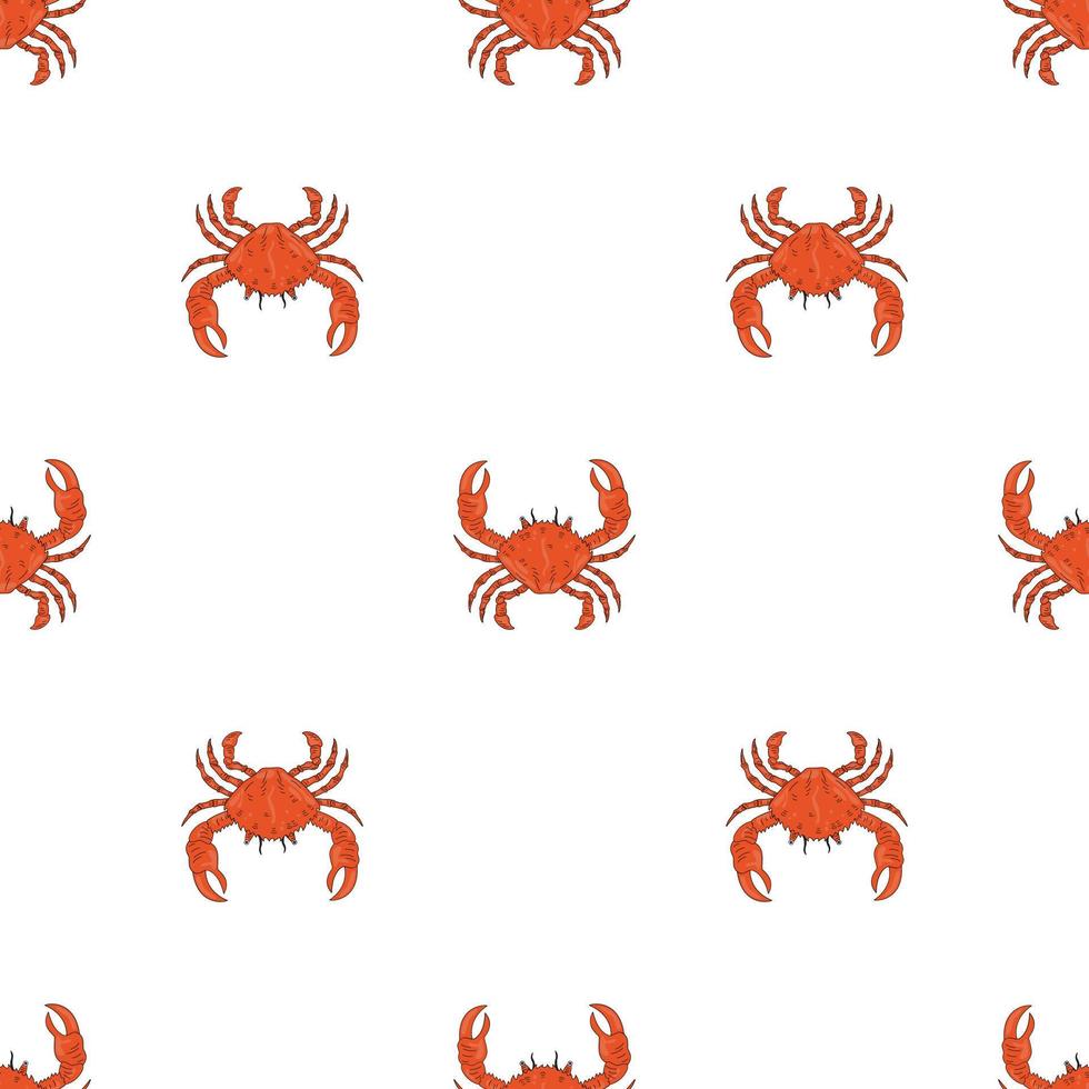 Seamless Pattern With Crabs. The Concept Of A Seafood Store, A Restaurant Menu, A Print For Clothes And More. vector