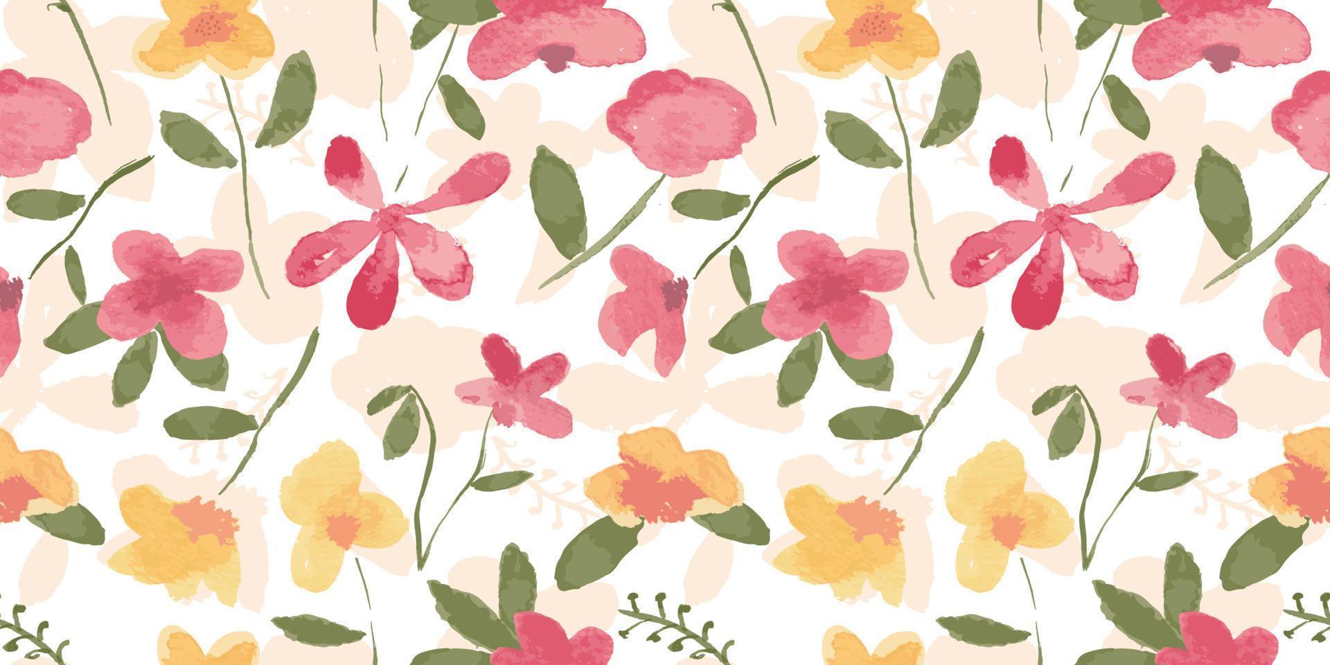 patrón de superficie, patrón floral. fondo transparente de hermosas flores silvestres botánicas de acuarela. diseño para fondo, papel tapiz, ropa, envoltura, tela, ilustración vectorial. vector