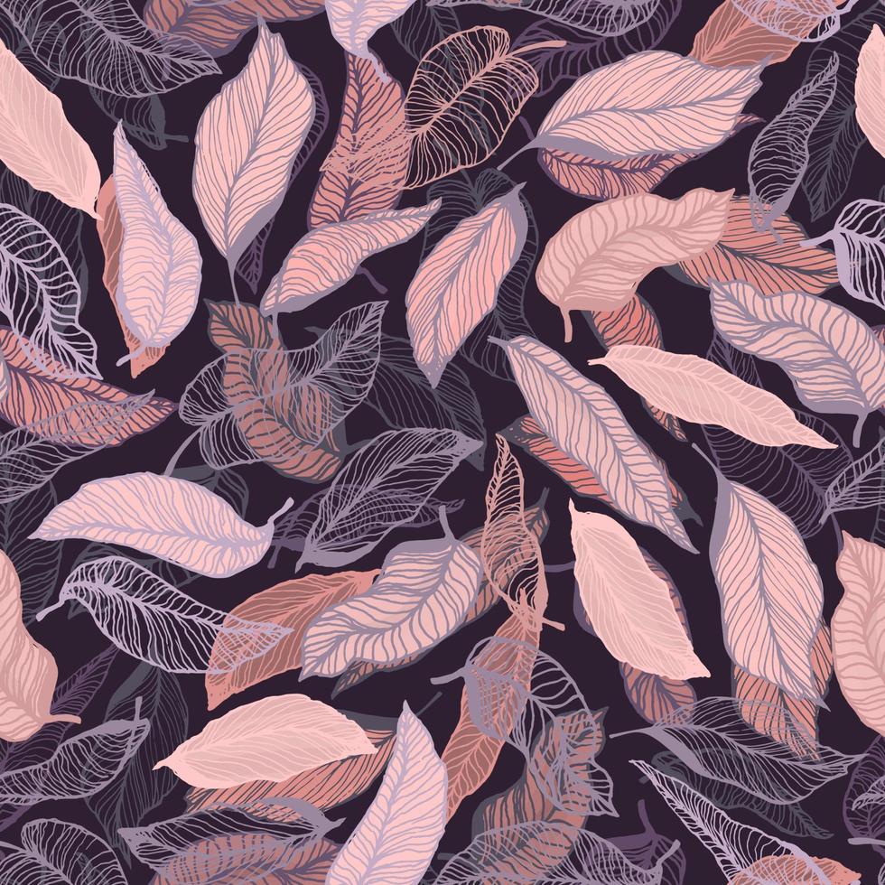 Autumn seamless pattern abstract flowers for textile design. vector