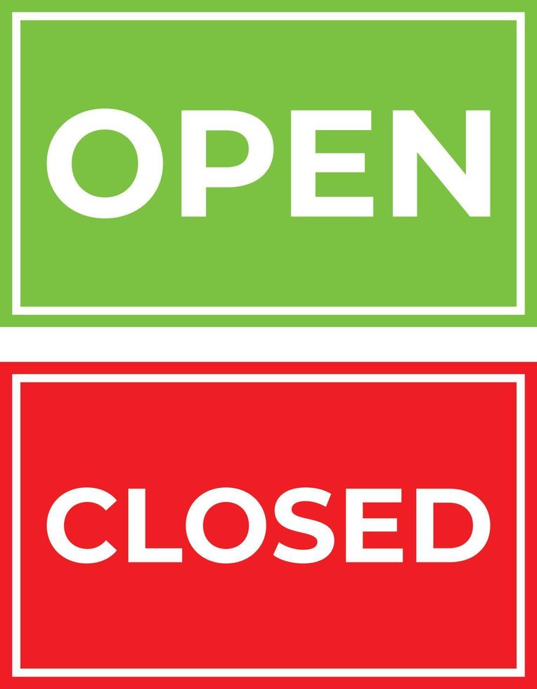 Open and Closed Door Sign vector