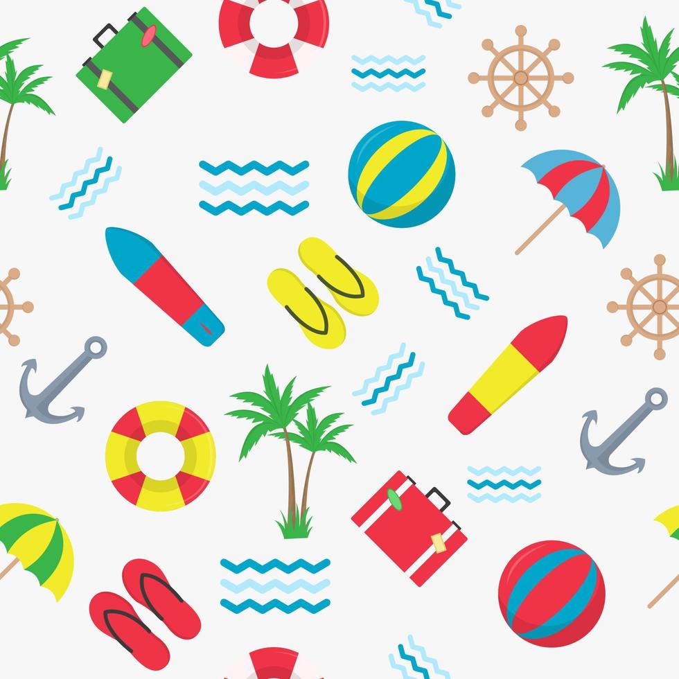 summer beach seamless pattern vector