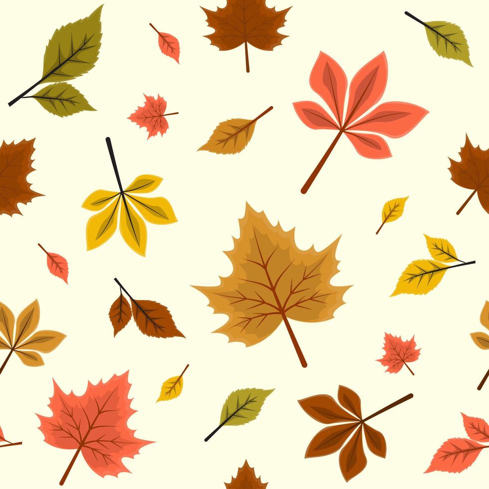 autumn leaf seamless pattern vector