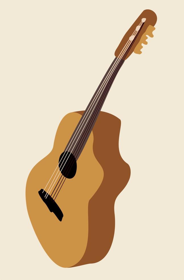 Guitar. Stringed musical instrument. Musical concept. vector