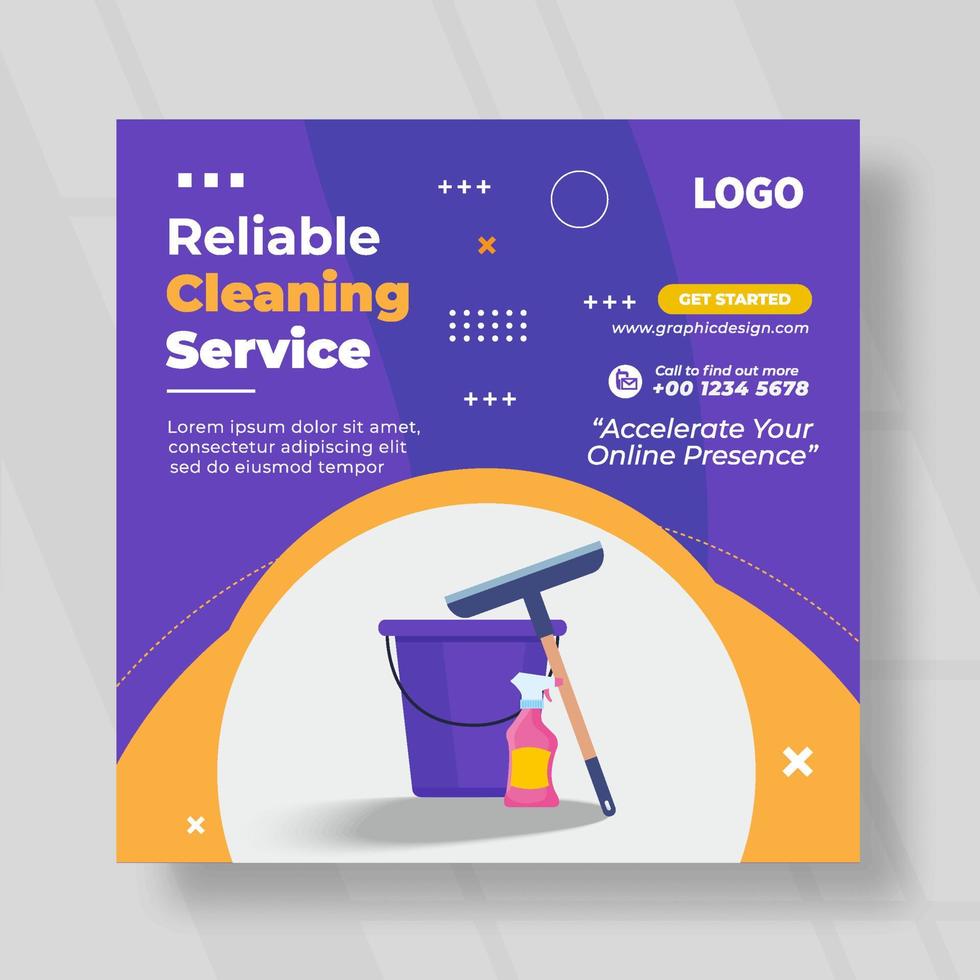 simple social media post design for cleaning service vector