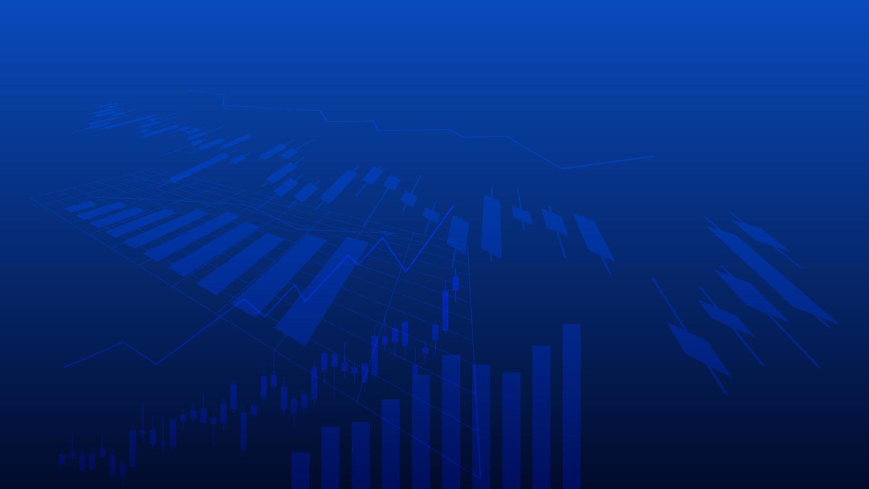 finance and economy concept. graphic chart show business investment performance on blue background vector