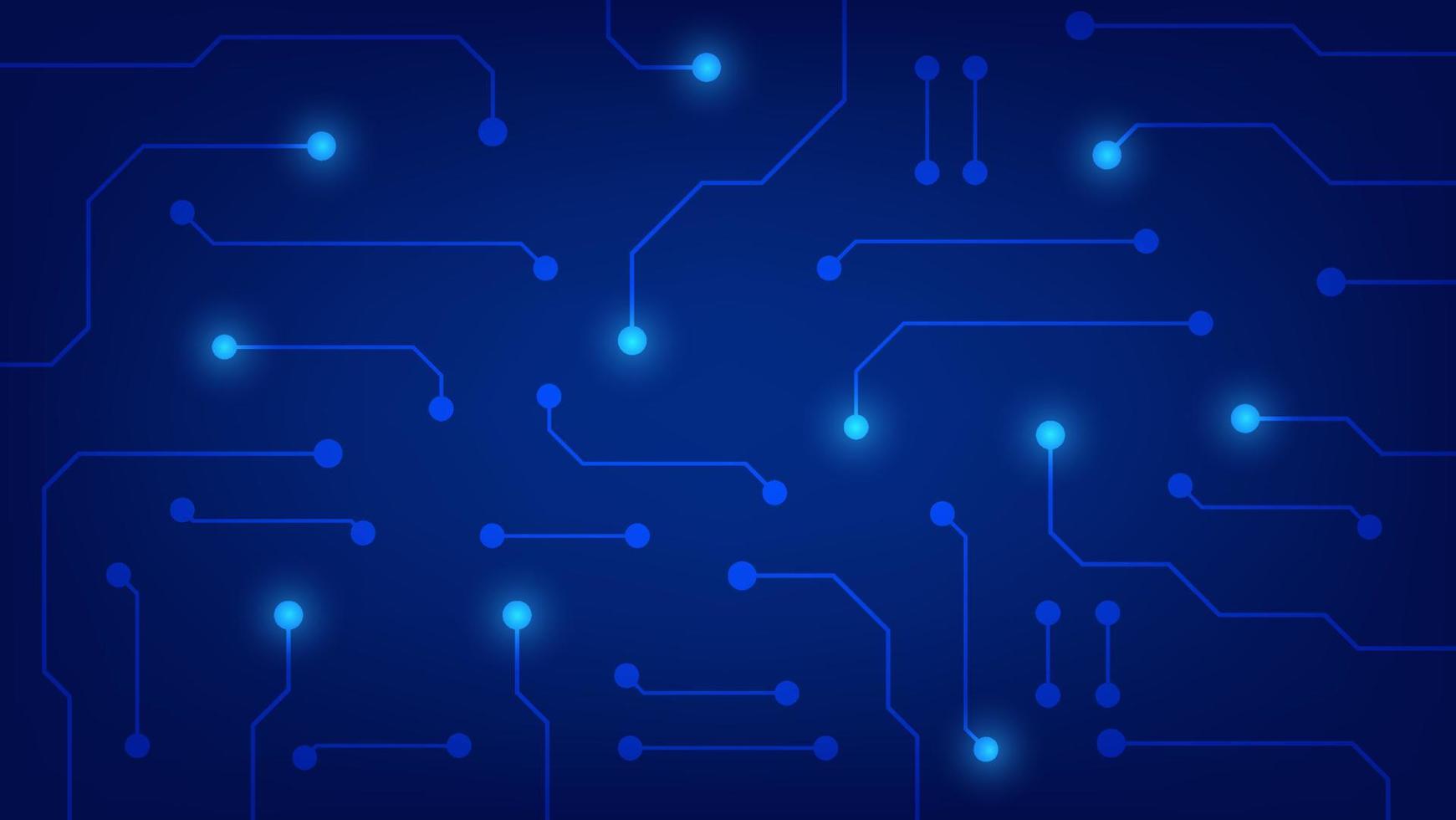 placa de circuito digital de alta tecnología. ai pad y líneas eléctricas conectadas sobre fondo de iluminación azul. elemento de diseño futurista vector