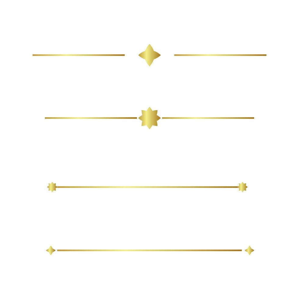golden lines calligraphy ornament set isolated on white background vector