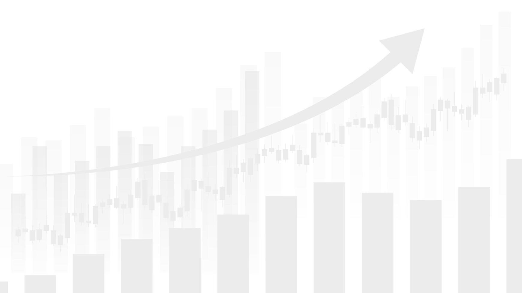 Financial business statistics with bar graph and candlestick chart show stock market price and effective earning on white background vector
