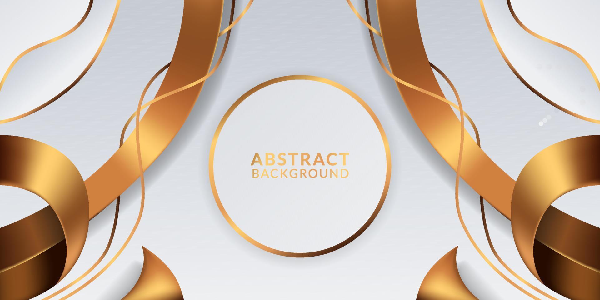 3d golden element and white background for abstract background concept for luxury elegant deluxe vector