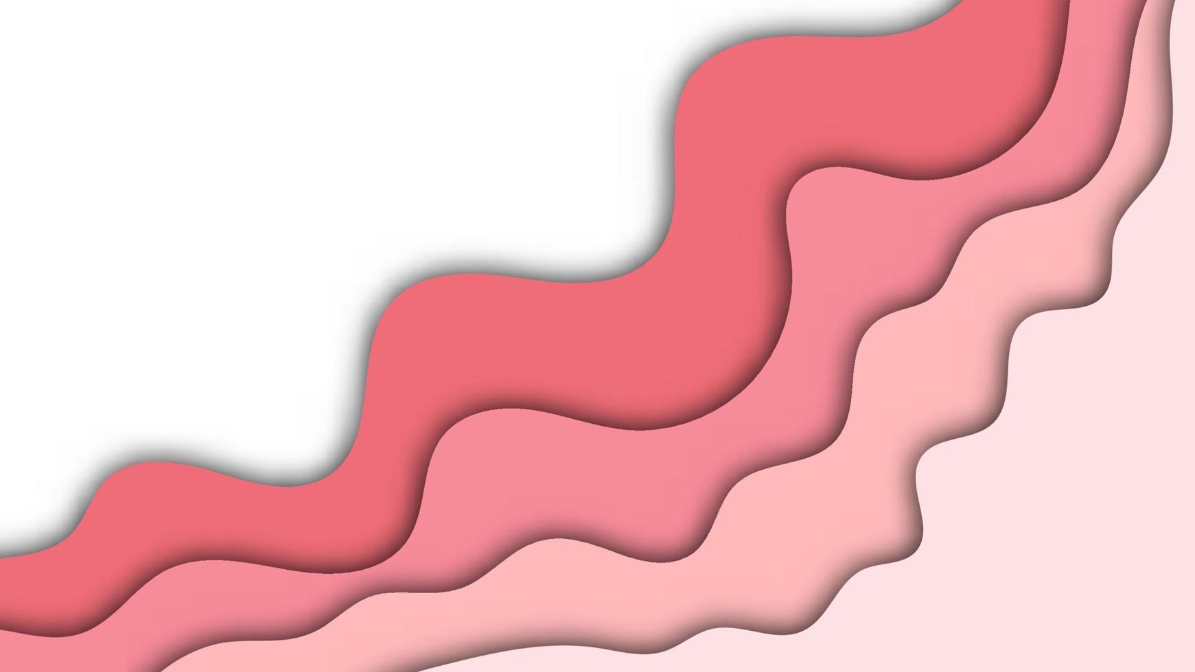 corte de papel rosa con forma de curva con espacio de copia sobre fondo blanco vector
