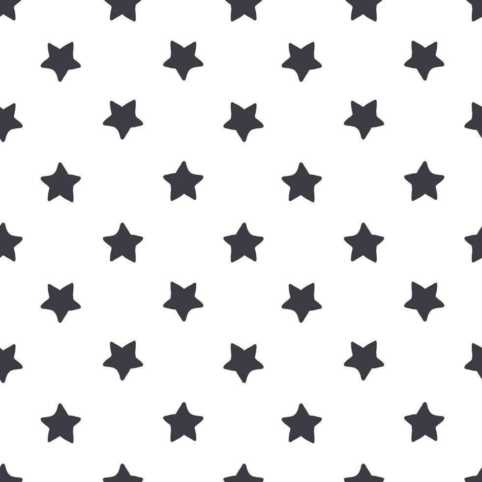 monochrome star repeat seamless pattern vector