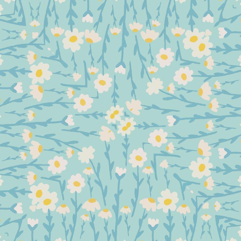 hermoso fondo de verano con flores de margaritas. patrones sin fisuras florales. ilustración vectorial vector
