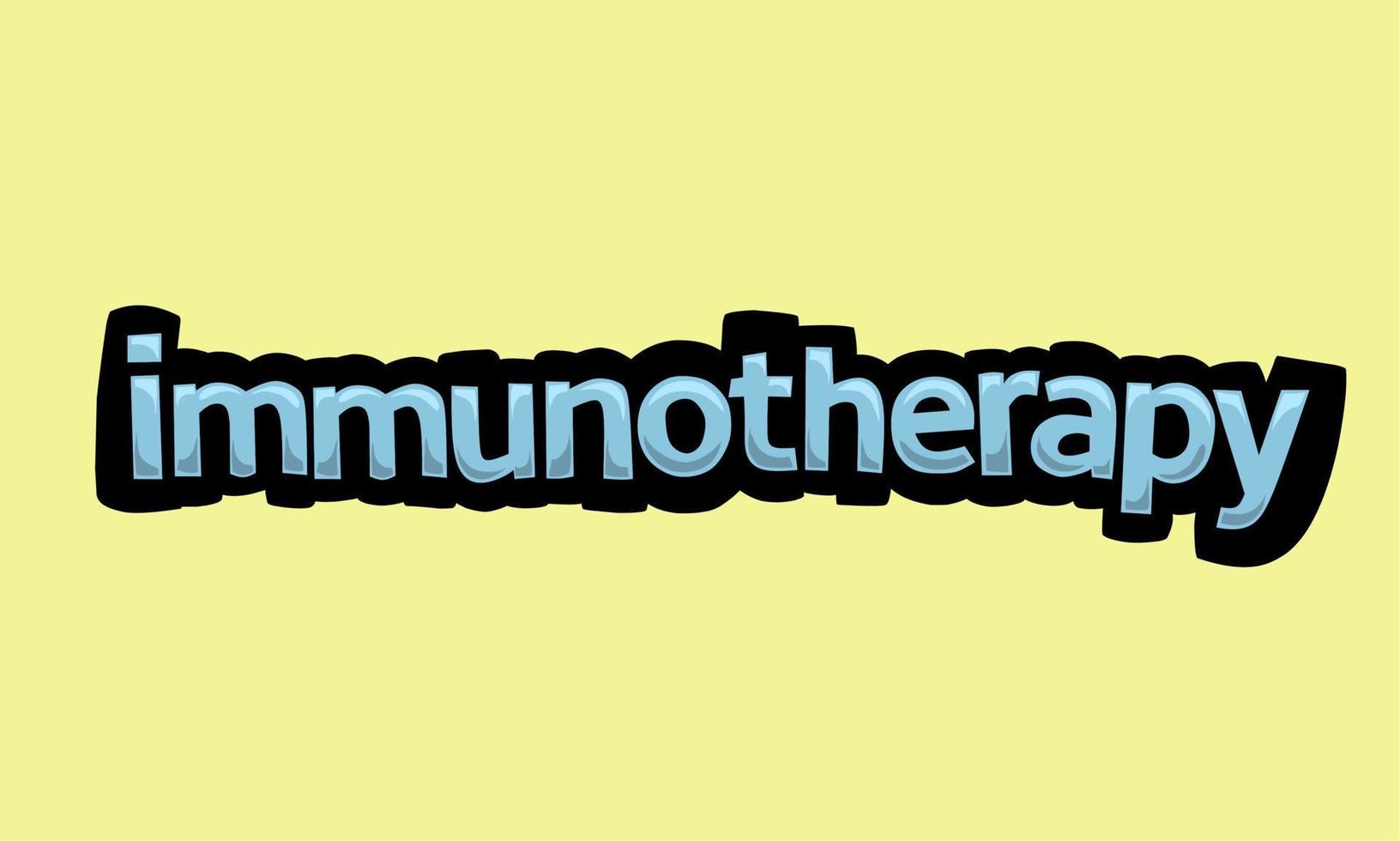 IMMUNOTHERAPY writing vector design on a yellow background