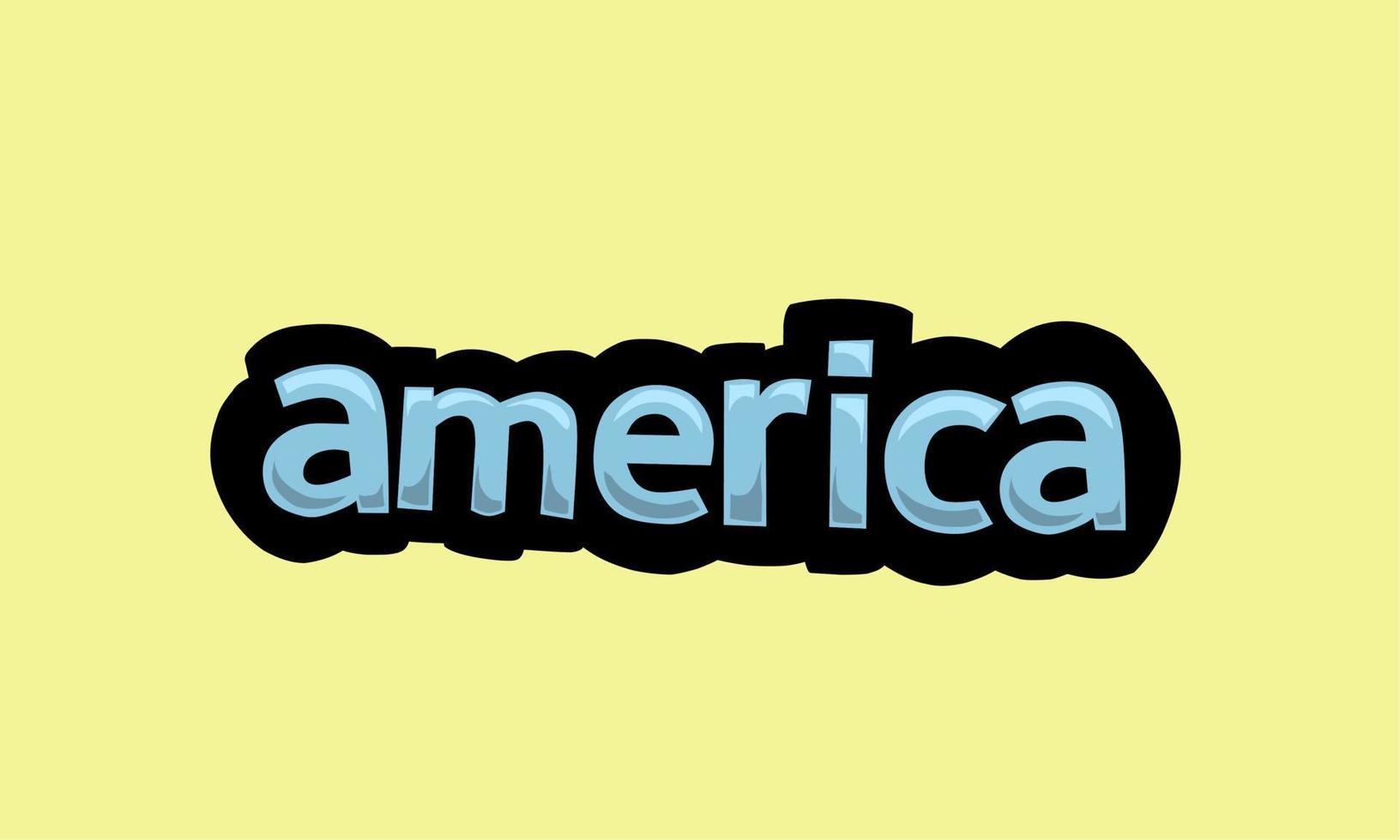 AMERICA writing vector design on a yellow background