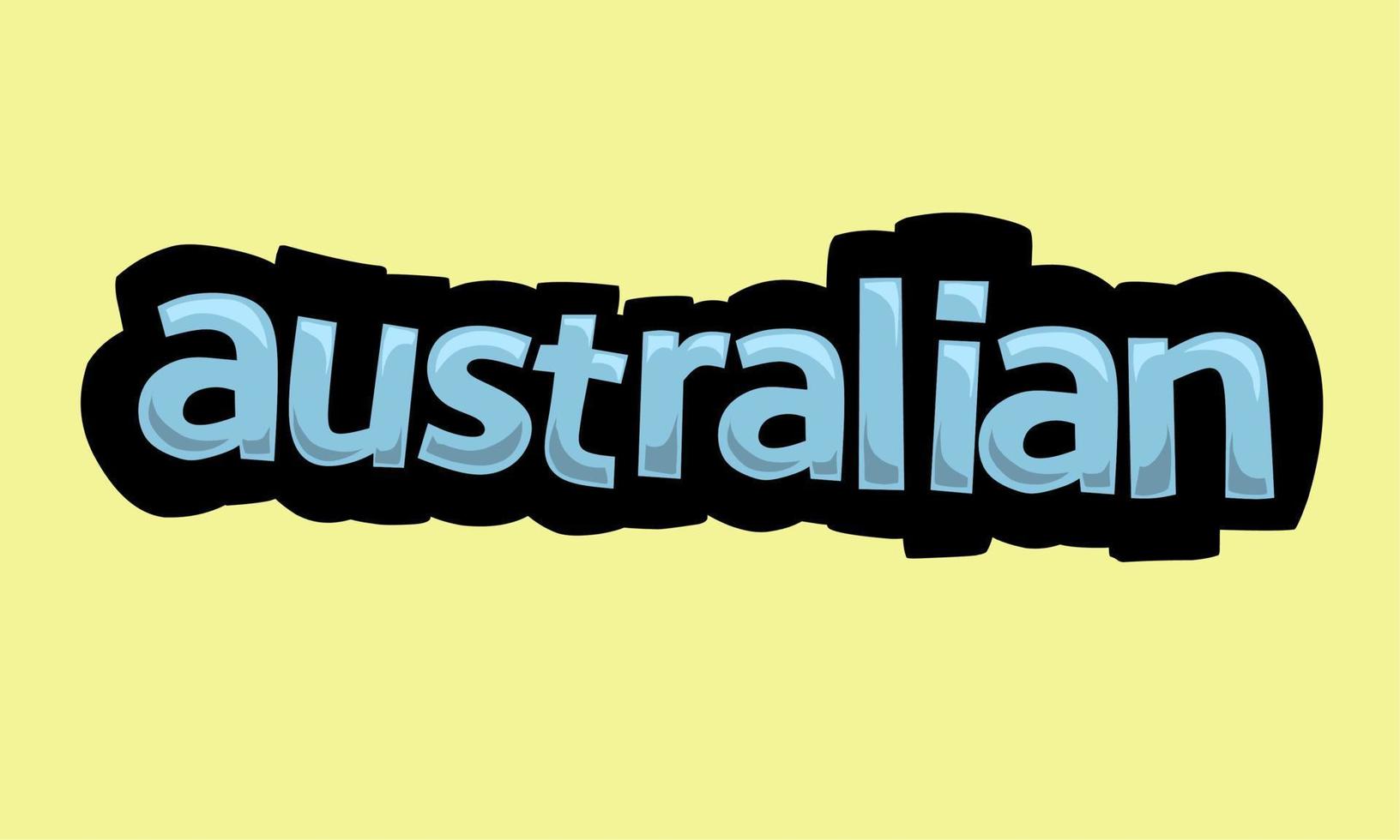 diseño vectorial de escritura australiana sobre un fondo amarillo vector