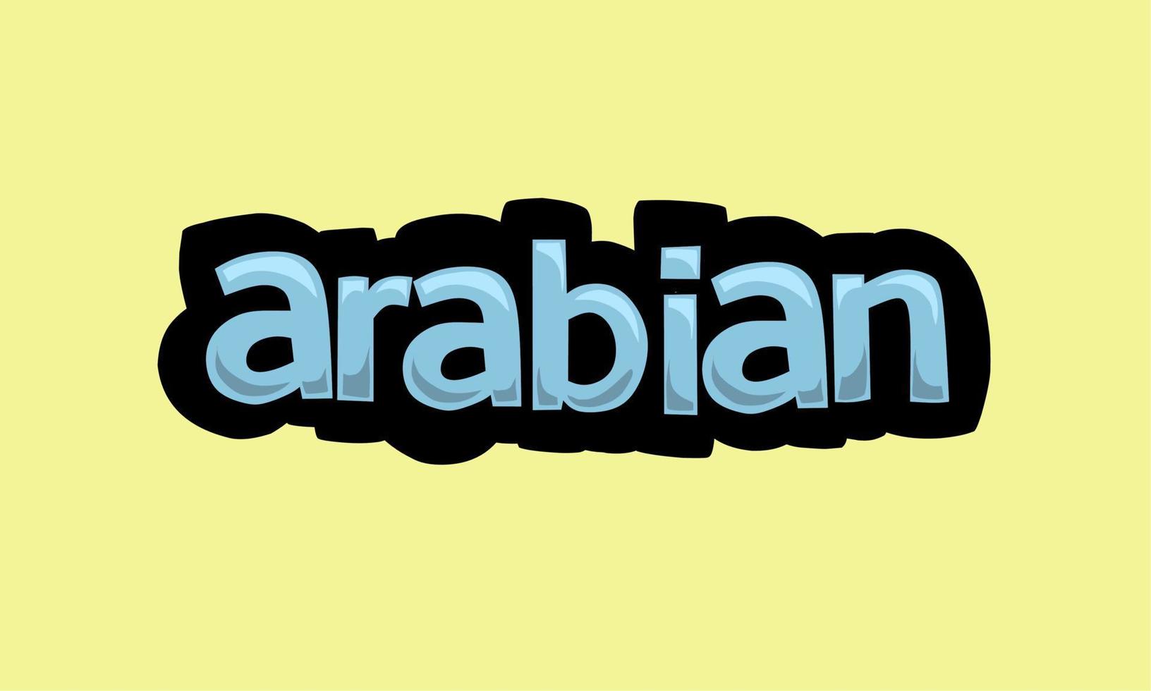 ARABIAN writing vector design on a yellow background