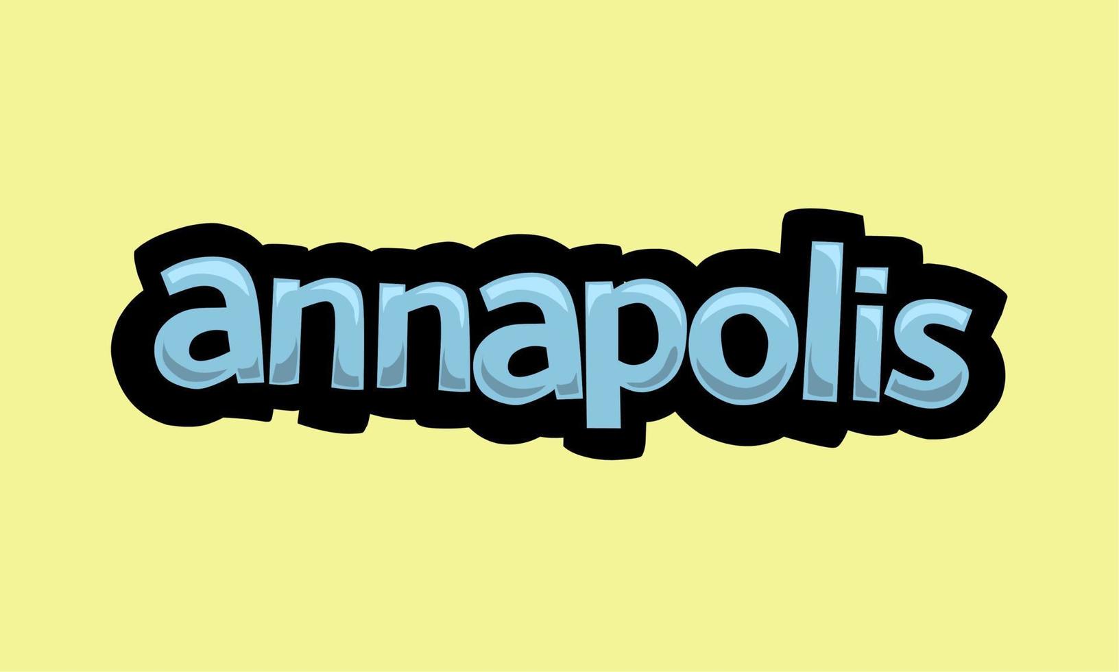 annapolis escribiendo diseño vectorial sobre un fondo amarillo vector