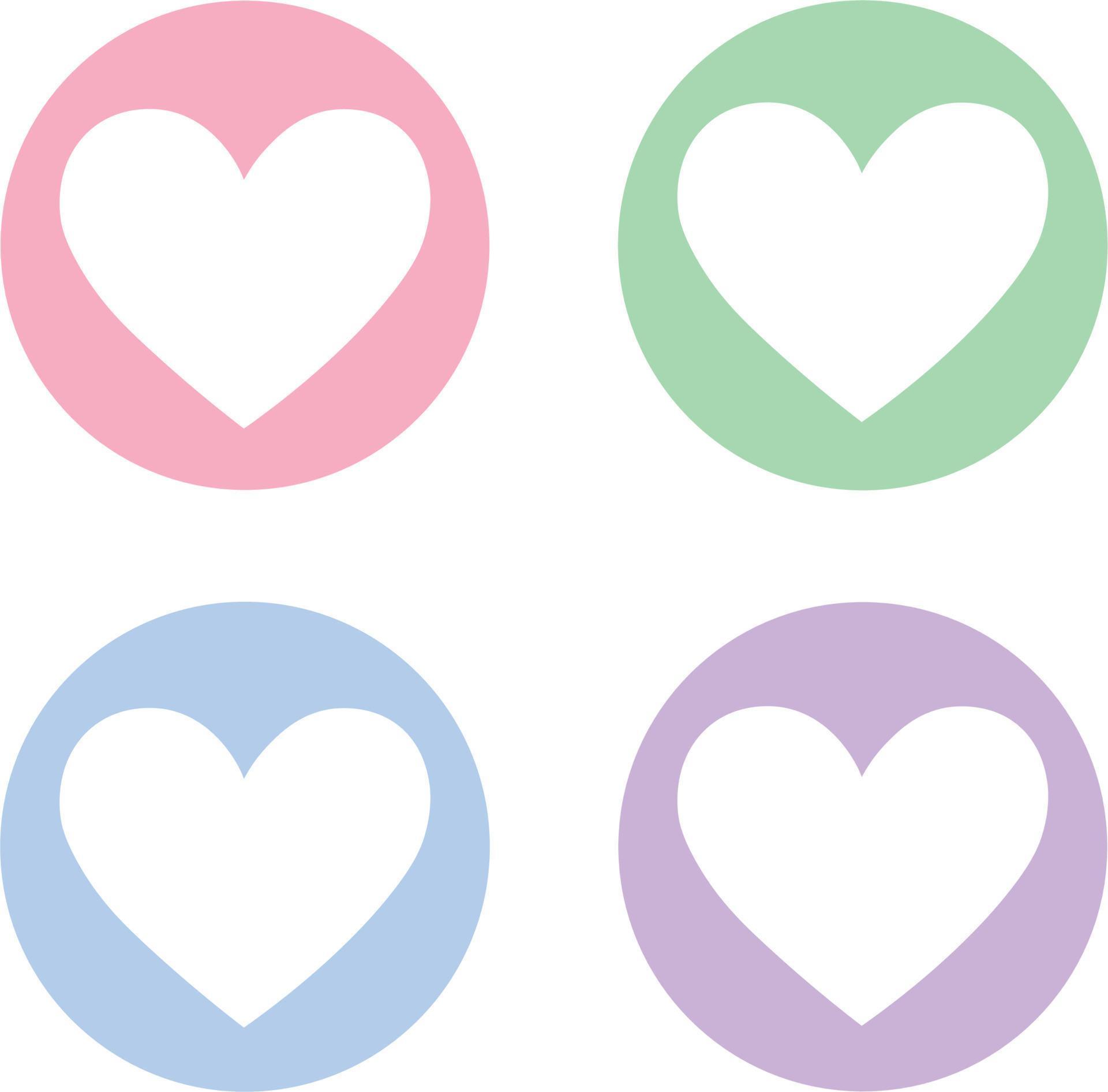 Vector flat gray heart icon in a circle. Heart icon circle logo