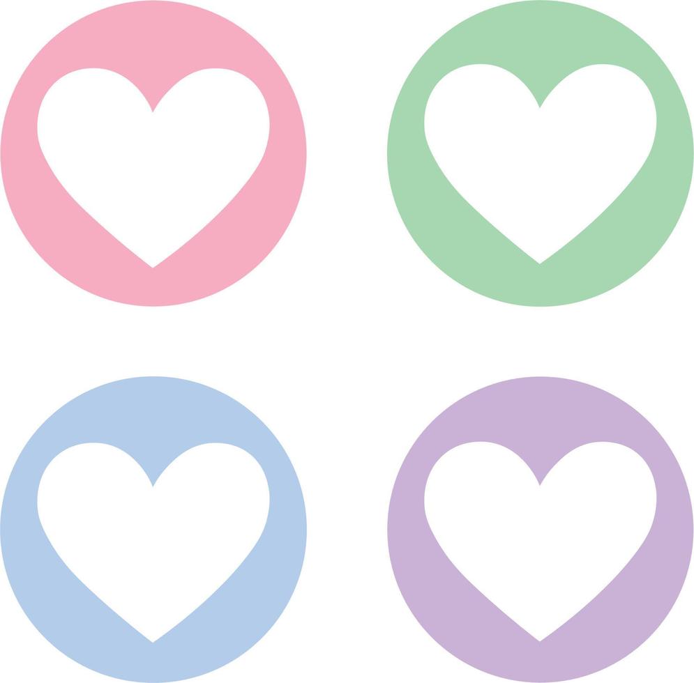 Vector flat gray heart icon in a circle. Heart icon circle logo. Rainbow Heart Shape. multi color heart in circle