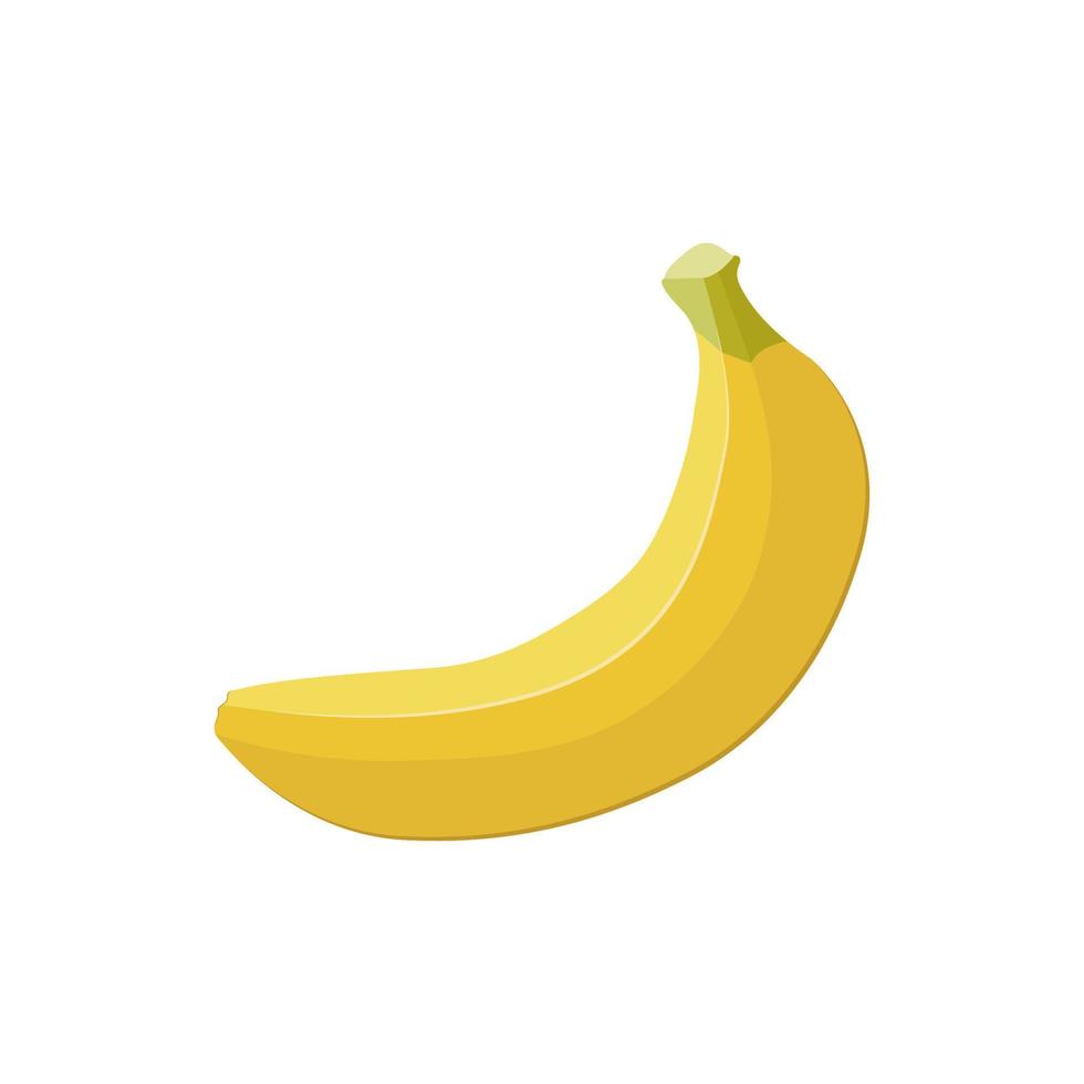 The isolated flat yellow banana vector