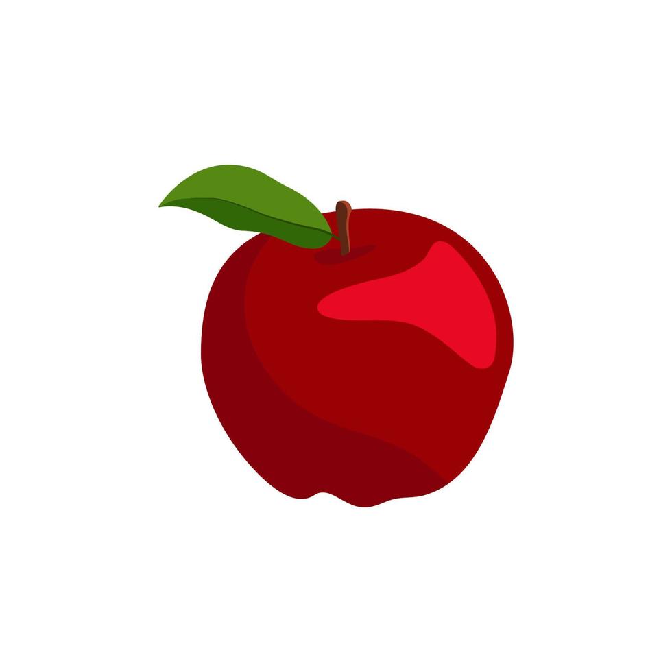 la manzana plana aislada roja vector