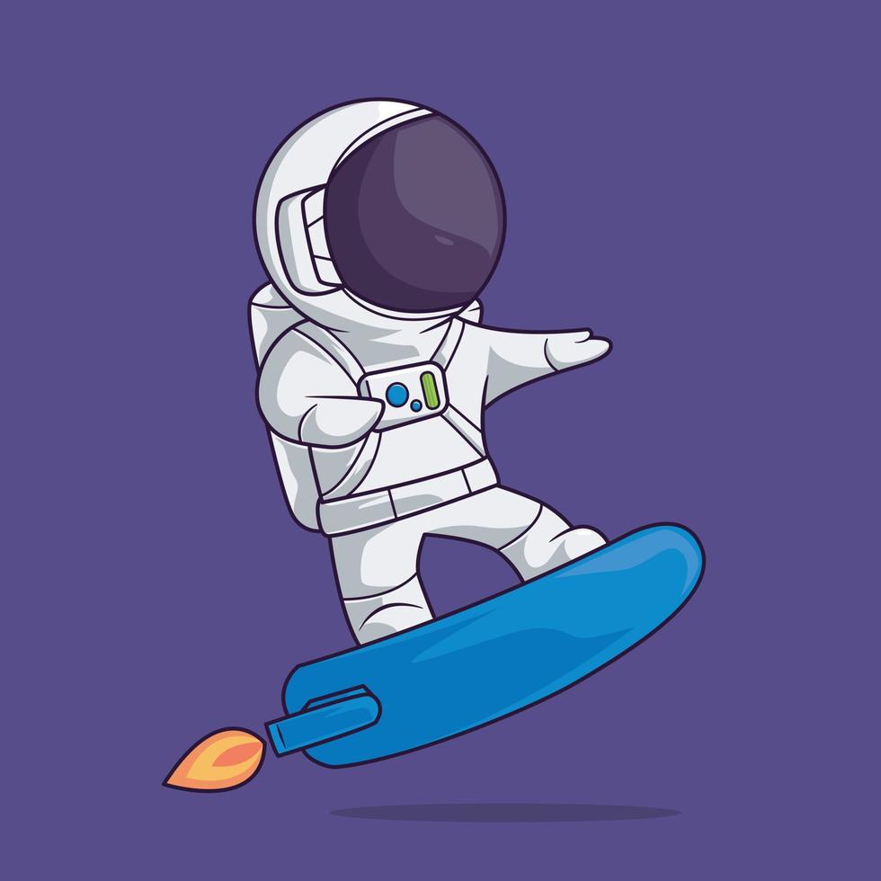 Cute astronaut cartoon vector